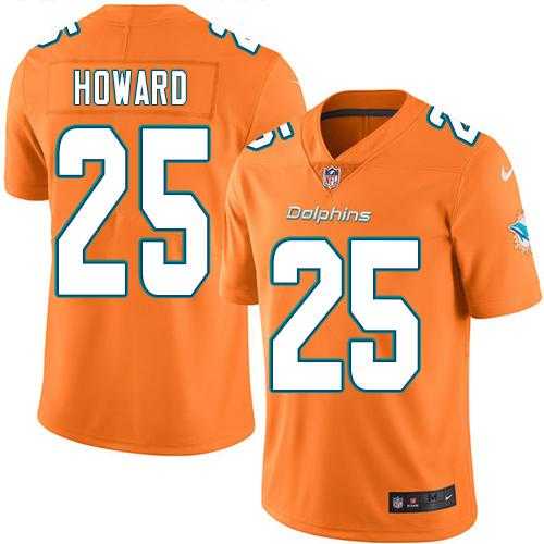 Nike Men & Women & Youth Dolphins 25 Xavien Howard Orange Color Rush Limited Jersey,We sell and wholesale Nike Men & Women & Youth Dolphins 25 Xavien Howard Orange Color Rush Limited Jersey on line form chian!